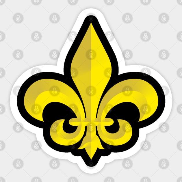 Gold Bevel Fleur De Lis New Orleans Style Sticker by TeeCreations